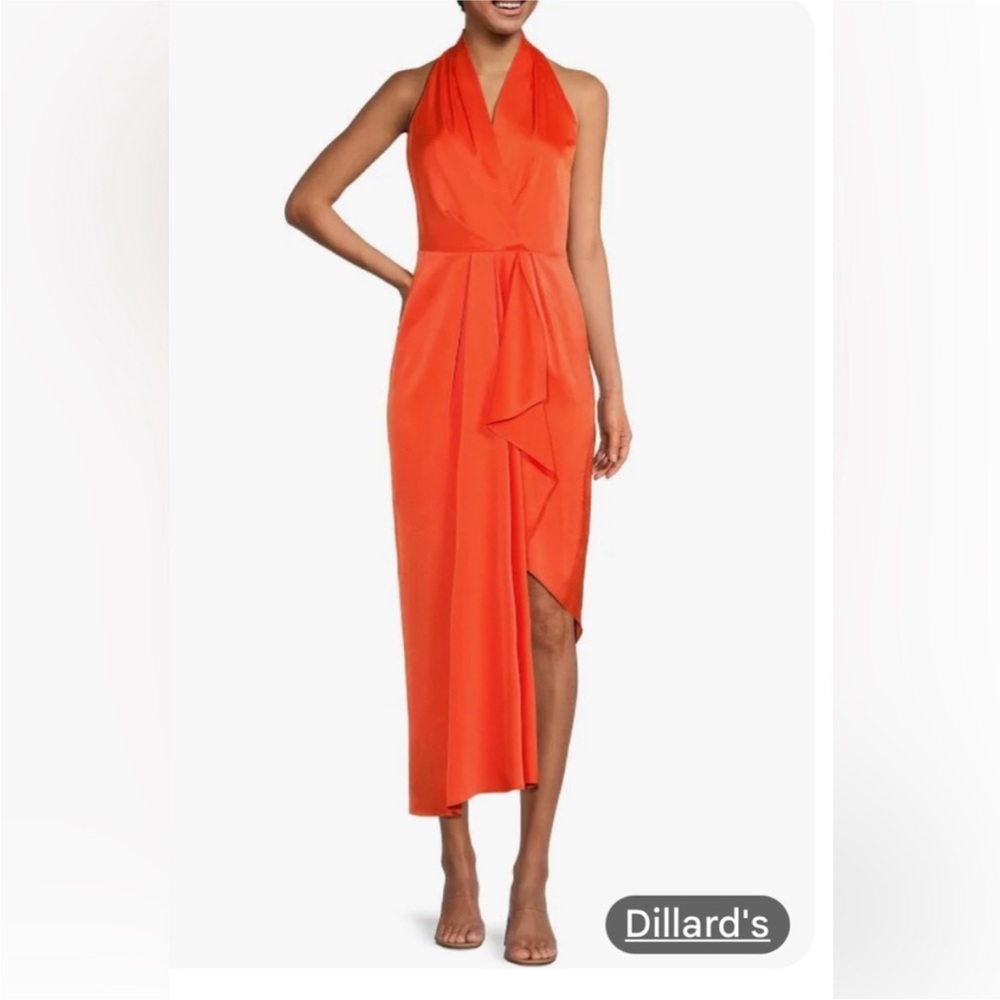 Alex Marie Vibrant Orange Asymmetrical Dress- New with Tags